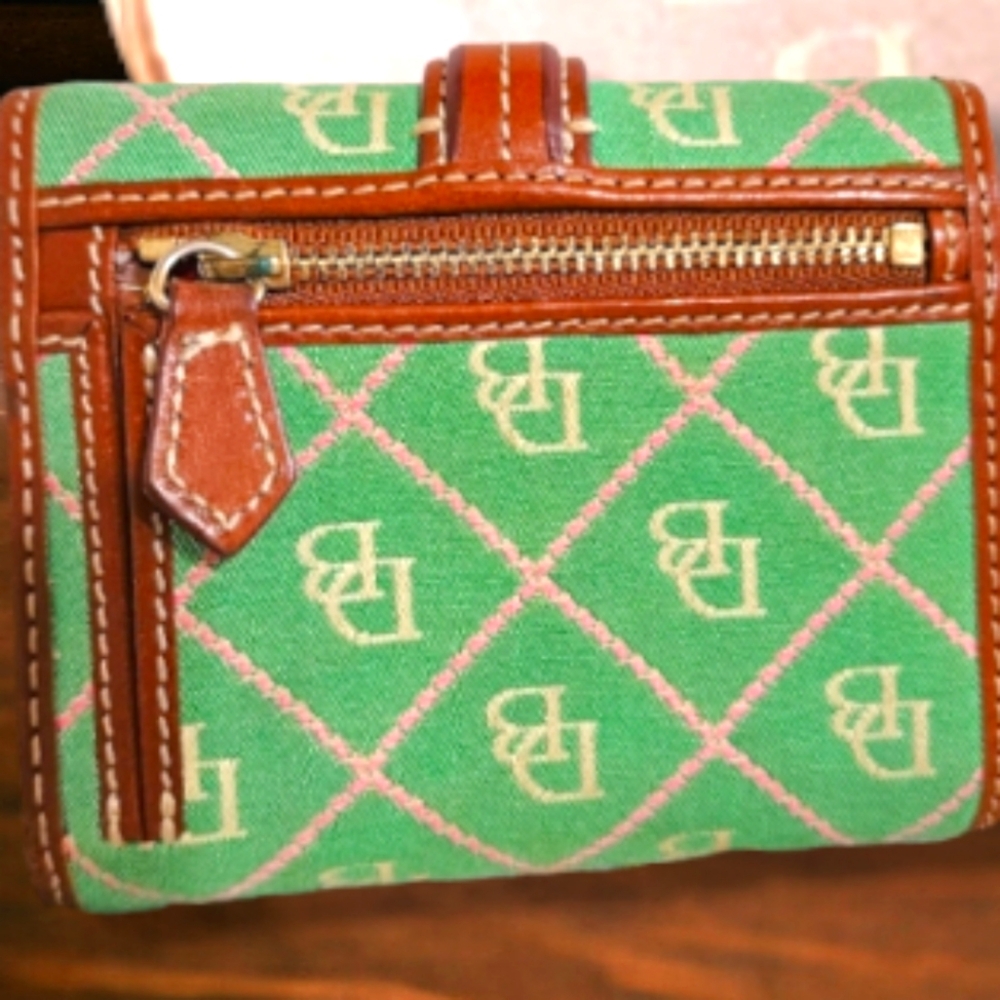 Dooney & Bourke Vintage Monogram Double Snap Wallet with Coin Zip. Rare - Picture 12 of 15